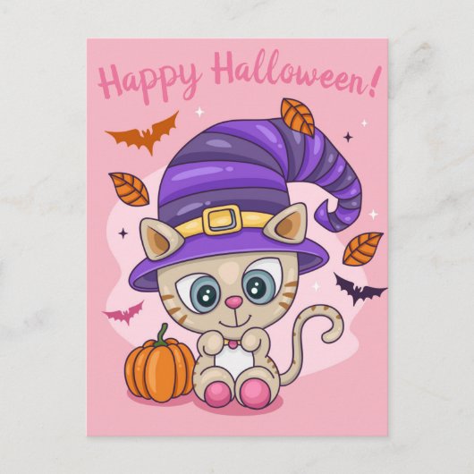 Niedlich Halloween Postkarte (Vorderseite)