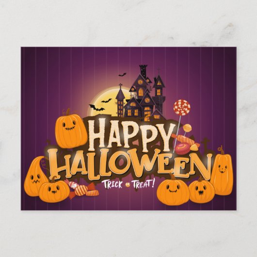 Niedlich Halloween Postkarte (Vorderseite)