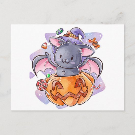 Niedlich Halloween Postkarte (Vorderseite)