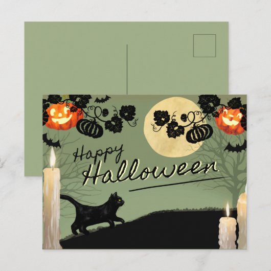 Niedlich Halloween Postkarte (Vorne/Hinten)