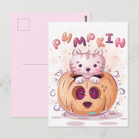 Niedlich Halloween Postkarte (Vorne/Hinten)