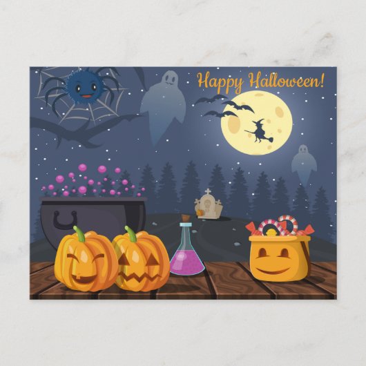 Niedlich Halloween Postkarte (Vorderseite)