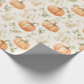 Niedlich Halloween Pumpkin Ghost Geschenkpapier (Ecke)
