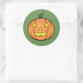 Niedlich Halloween Pumpkin Runder Aufkleber (Tasche)