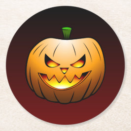 Niedlich Halloween Pumpkin Runder Pappuntersetzer