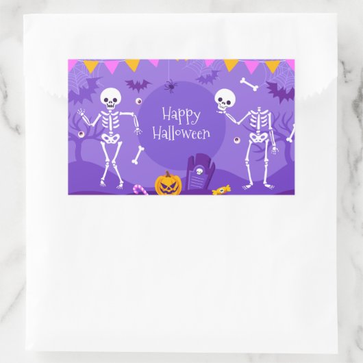 Niedlich Halloween Rechteckiger Aufkleber (Tasche)