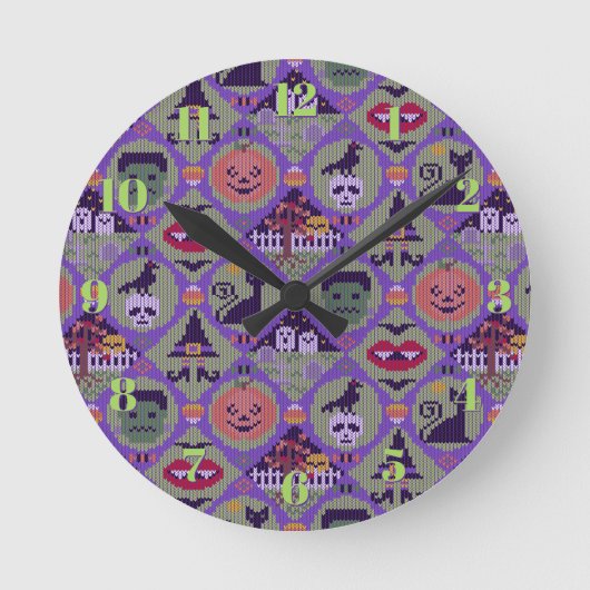 Niedlich Halloween Runde Wanduhr (Vorderseite)