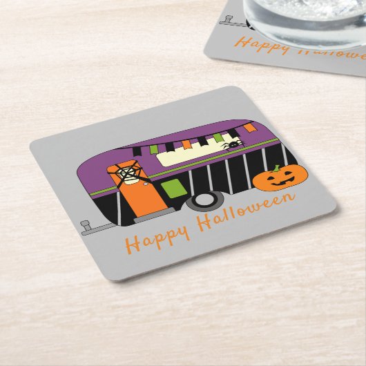 Niedlich Halloween RV Rechteckiger Pappuntersetzer (angewinkelt)