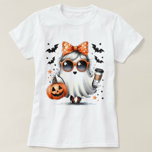 Niedlich Halloween Sassy Ghost T-Shirt (Design vorne)