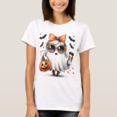 Niedlich Halloween Sassy Ghost T-Shirt (Vorderseite)