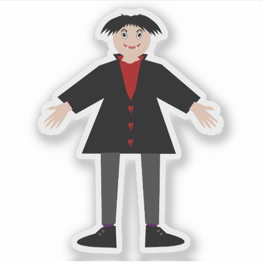 Niedlich Halloween Vampire Aufkleber (Vorderseite)