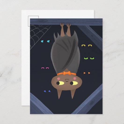 Niedlich Halloween Vampire Bat Postkarte (Vorne/Hinten)