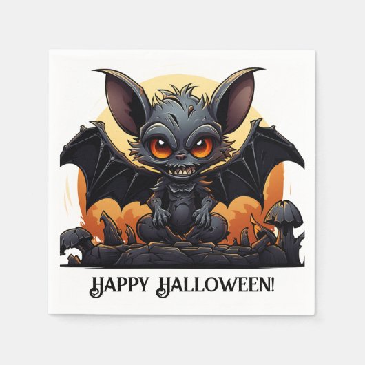 Niedlich Halloween Vampire Bat Serviette (Vorderseite)