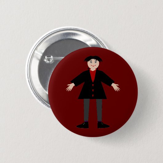 Niedlich Halloween Vampire Button (Vorne & Hinten)