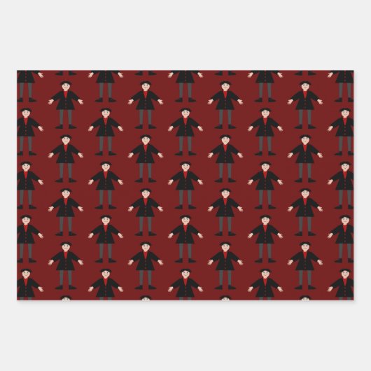 Niedlich Halloween Vampire Custom Geschenkpapier Set (Vorderseite)