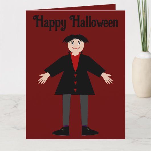 Niedlich Halloween Vampire Custom Karte (Vorderseite)