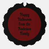 Niedlich Halloween Vampire Custom Ornament Karte (Rückseite)