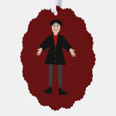 Niedlich Halloween Vampire Custom Ornament Karte (Links)