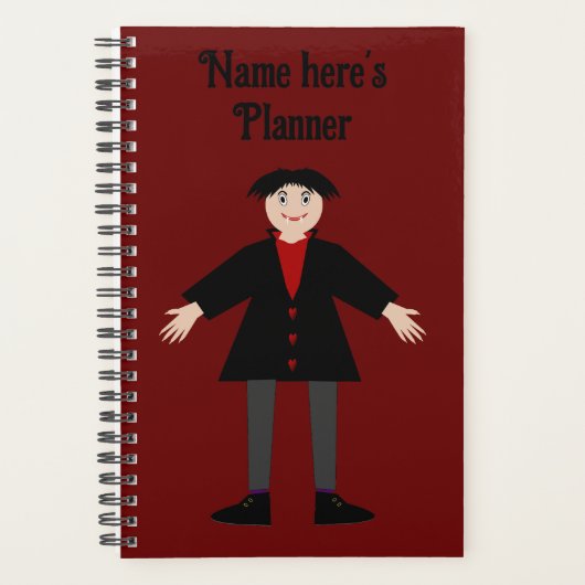 Niedlich Halloween Vampire Custom Planer (Vorderseite)