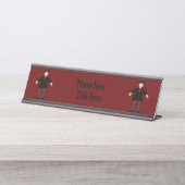 Niedlich Halloween Vampire Custom Schreibtischnamensplakette (Vorderseite )