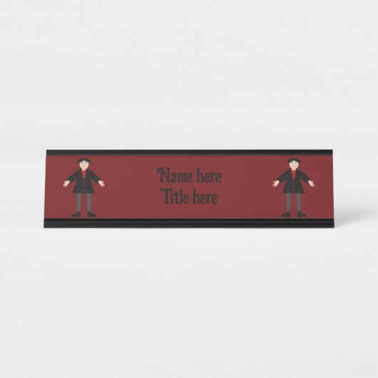 Niedlich Halloween Vampire Custom Schreibtischnamensplakette (Vorderseite )