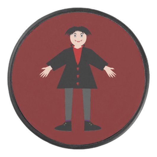 Niedlich Halloween Vampire Eishockey Puck (Vorderseite)