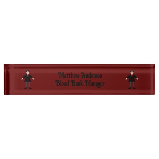 Niedlich Halloween Vampire Funny Custom Namensplakette (Vorderseite)