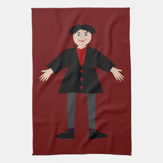 Niedlich Halloween Vampire Geschirrtuch (Vertikal)