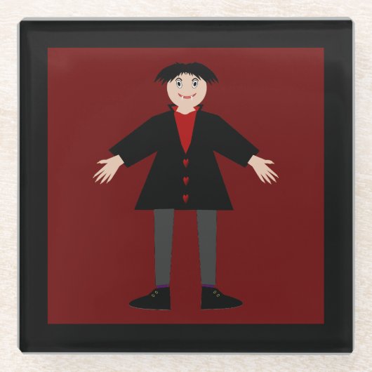 Niedlich Halloween Vampire Glasuntersetzer (Vorderseite)