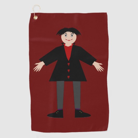 Niedlich Halloween Vampire Golfhandtuch (Vorderseite)
