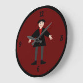 Niedlich Halloween Vampire Große Wanduhr (Winkel)