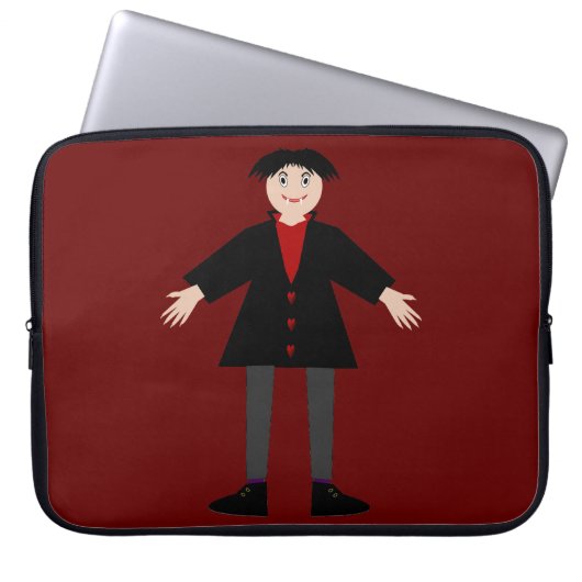 Niedlich Halloween Vampire Laptopschutzhülle (Vorderseite)