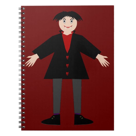 Niedlich Halloween Vampire Notizblock (Vorderseite)