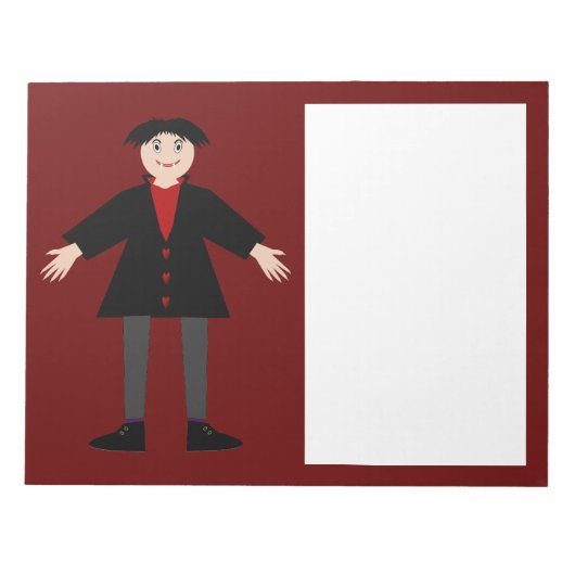 Niedlich Halloween Vampire Notizblock (Vorderseite)