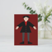 Niedlich Halloween Vampire Postkarte (Stehend Vorderseite)