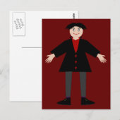 Niedlich Halloween Vampire Postkarte (Vorne/Hinten)