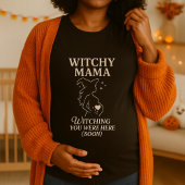 Niedlich Halloween Witchy Mama Pregant Wish T-Shirt