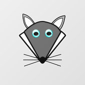 Niedlich Halloween Wolf Fensteraufkleber (Blatt)