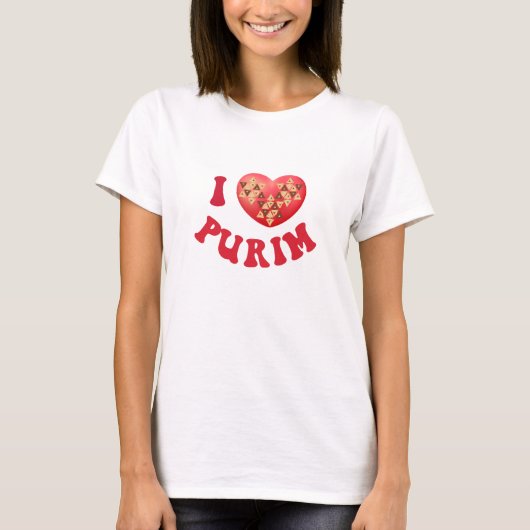 Niedlich Hamantash I Liebe Purim T-Shirt (Vorderseite)