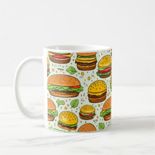 Niedlich Hamburgers Pattern Kaffeetasse
