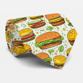 Niedlich Hamburgers Pattern Krawatte (Gerollt)