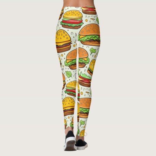Niedlich Hamburgers Pattern Leggings (Rückseite)