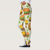 Niedlich Hamburgers Pattern Leggings (Links)