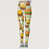 Niedlich Hamburgers Pattern Leggings (Vorderseite)