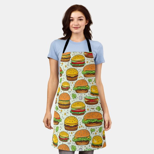 Niedlich Hamburgers Pattern Schürze (Getragen)