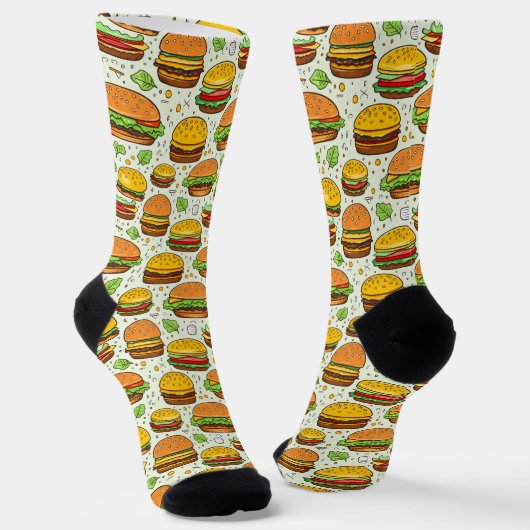 Niedlich Hamburgers Pattern Socken (Gewinkelt)