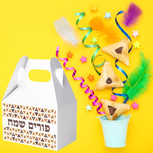 Niedlich Hamentash Happy Purim Favor Box Geschenkschachtel