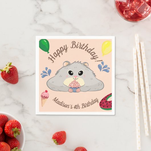 Niedlich Hamster Bday Pool Party Serviette (Beispiel)