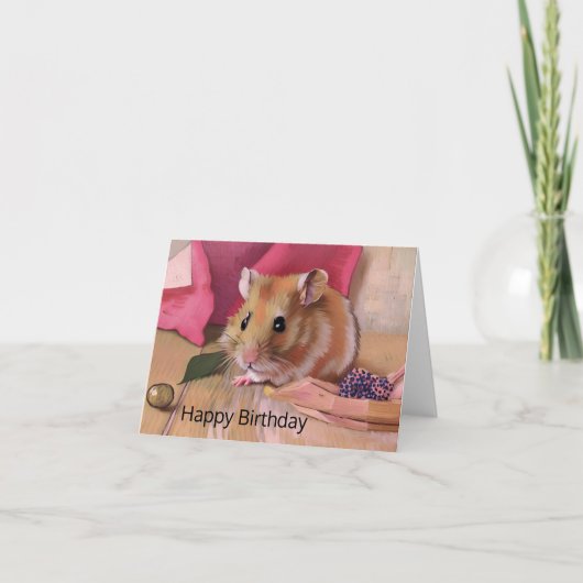 Niedlich Hamster Birthday Karte (Vorderseite)