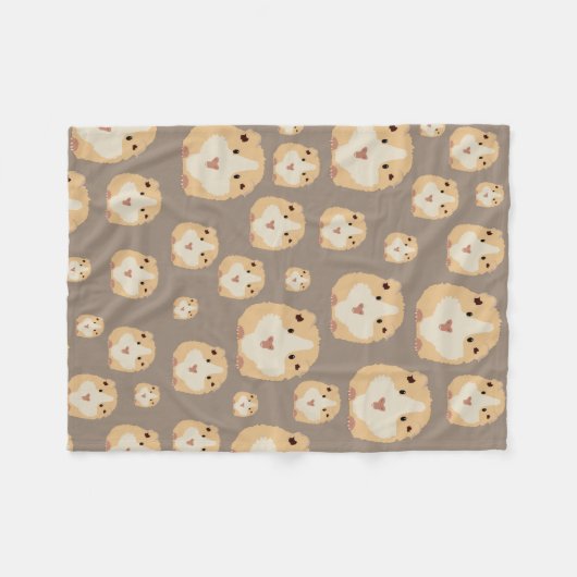 Niedlich Hamster Brown Pattern Fleecedecke (Vorderseite (Horizontal))
